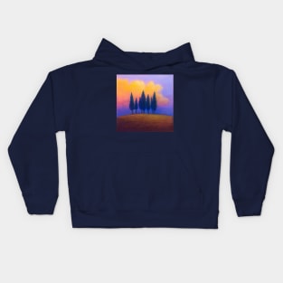 Pastel painting - Tuscany landscape Kids Hoodie